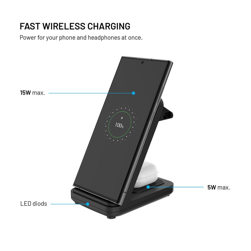 FIXED 3 in 1 Wireless töltő, fekete