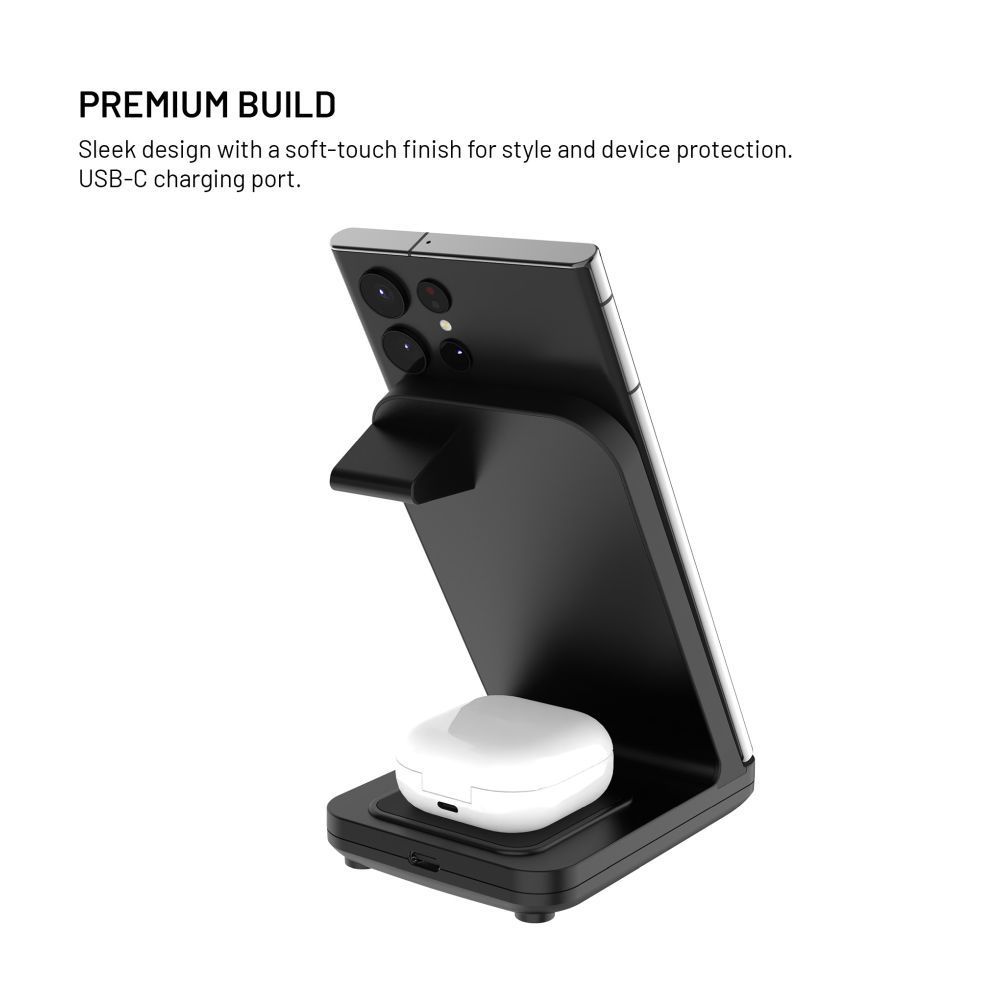 FIXED 3 in 1 Wireless töltő, fekete