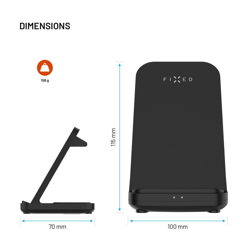 FIXED 3 in 1 Wireless töltő, fekete