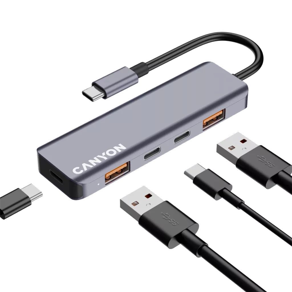 Canyon DS-18 5 Ports USB-C HUB Grey Canyon DS-18 5 Ports USB-C HUB Grey