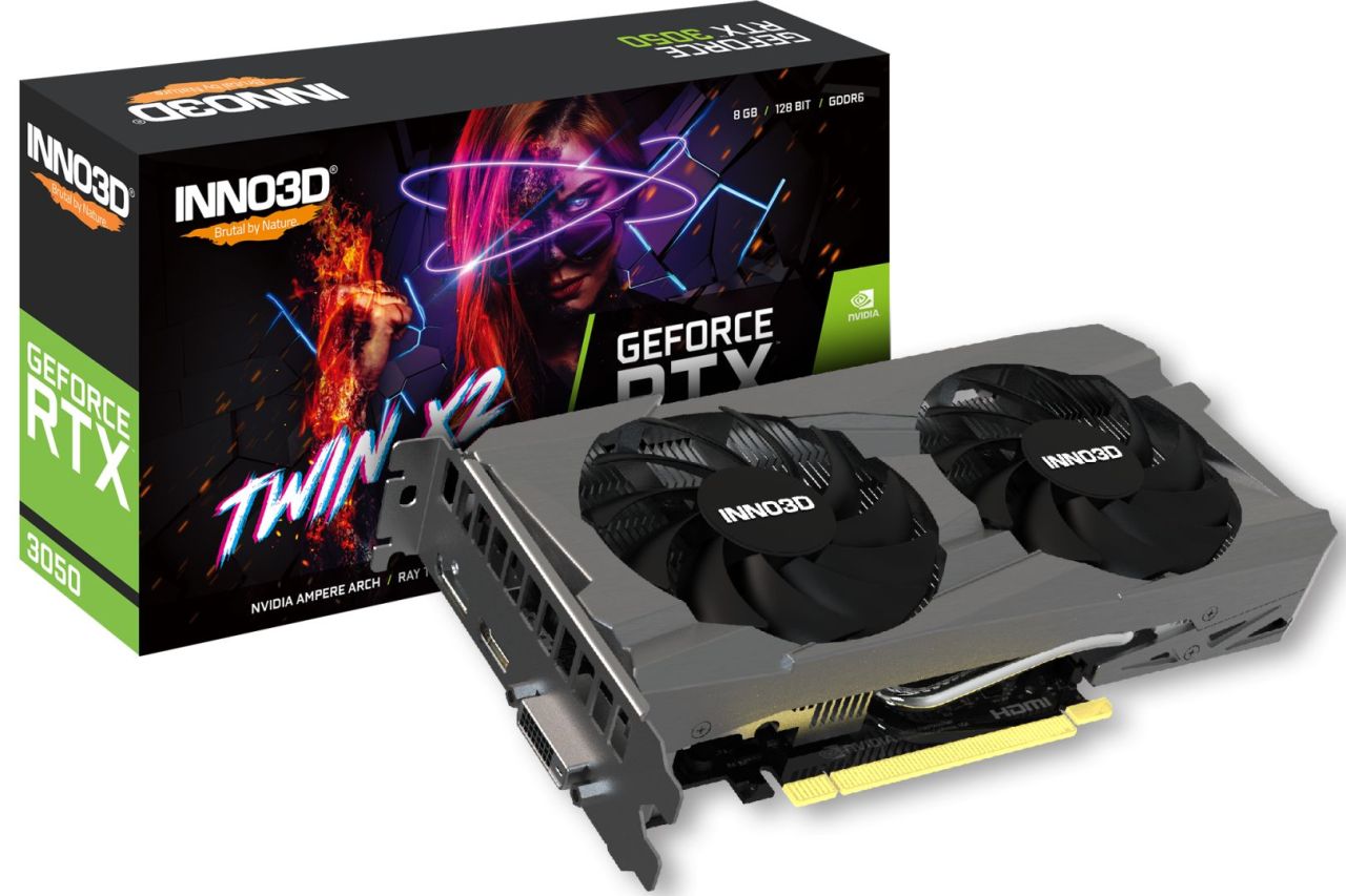 Inno3D GeForce RTX3050 8GB DDR6 Twin X2 Inno3D GeForce RTX3050 8GB DDR6 Twin X2