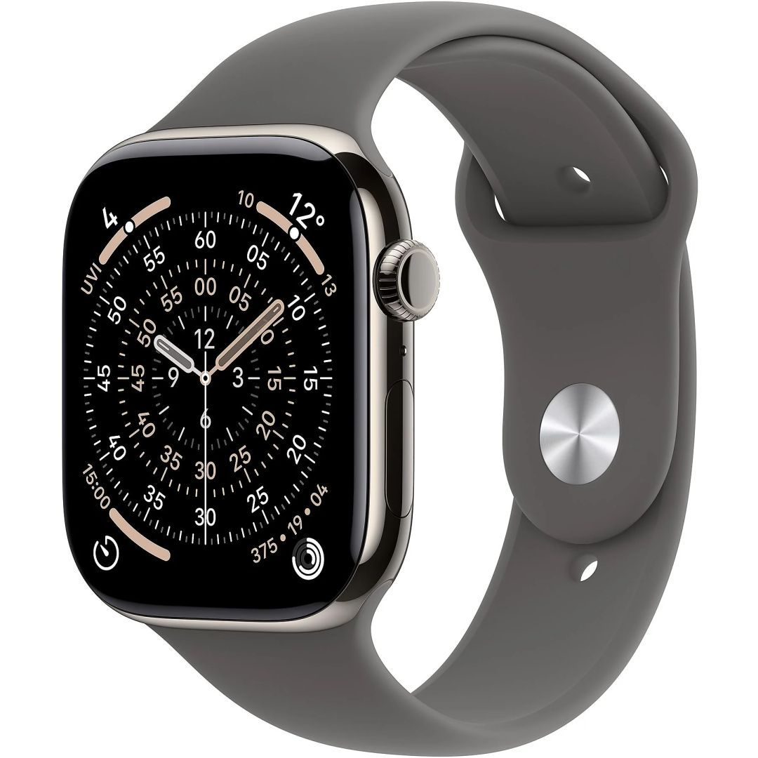 Apple Watch S11 Cellular 46mm Natural Titanium Case with Stone Grey Sport Band S/M Apple Watch S11 Cellular 46mm Natural Titanium Case with Stone Grey Sport Band S/M