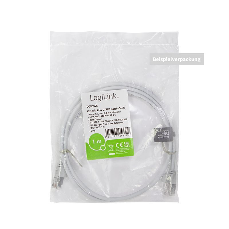 Logilink CAT6A U-FTP Patch Cable 5m Grey Logilink CAT6A U-FTP Patch Cable 5m Grey