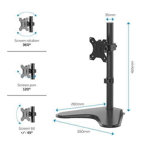 Fellowes Seasa Freestanding Single Monitor Arm