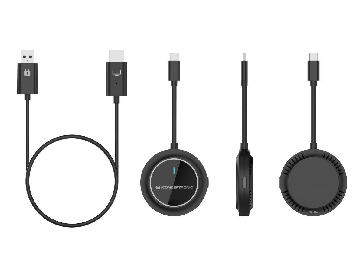 Conceptronic ATHERIC01B Wireless USB-C to HDMI Display Kit 1080P Conceptronic ATHERIC01B Wireless USB-C to HDMI Display Kit 1080P