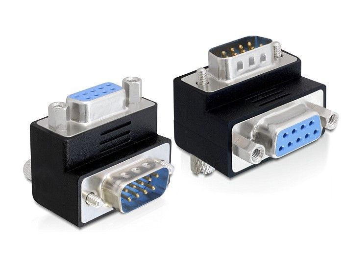DeLock D-Sub 9 pin male > female 90° angled Adapter DeLock D-Sub 9 pin male > female 90° angled Adapter