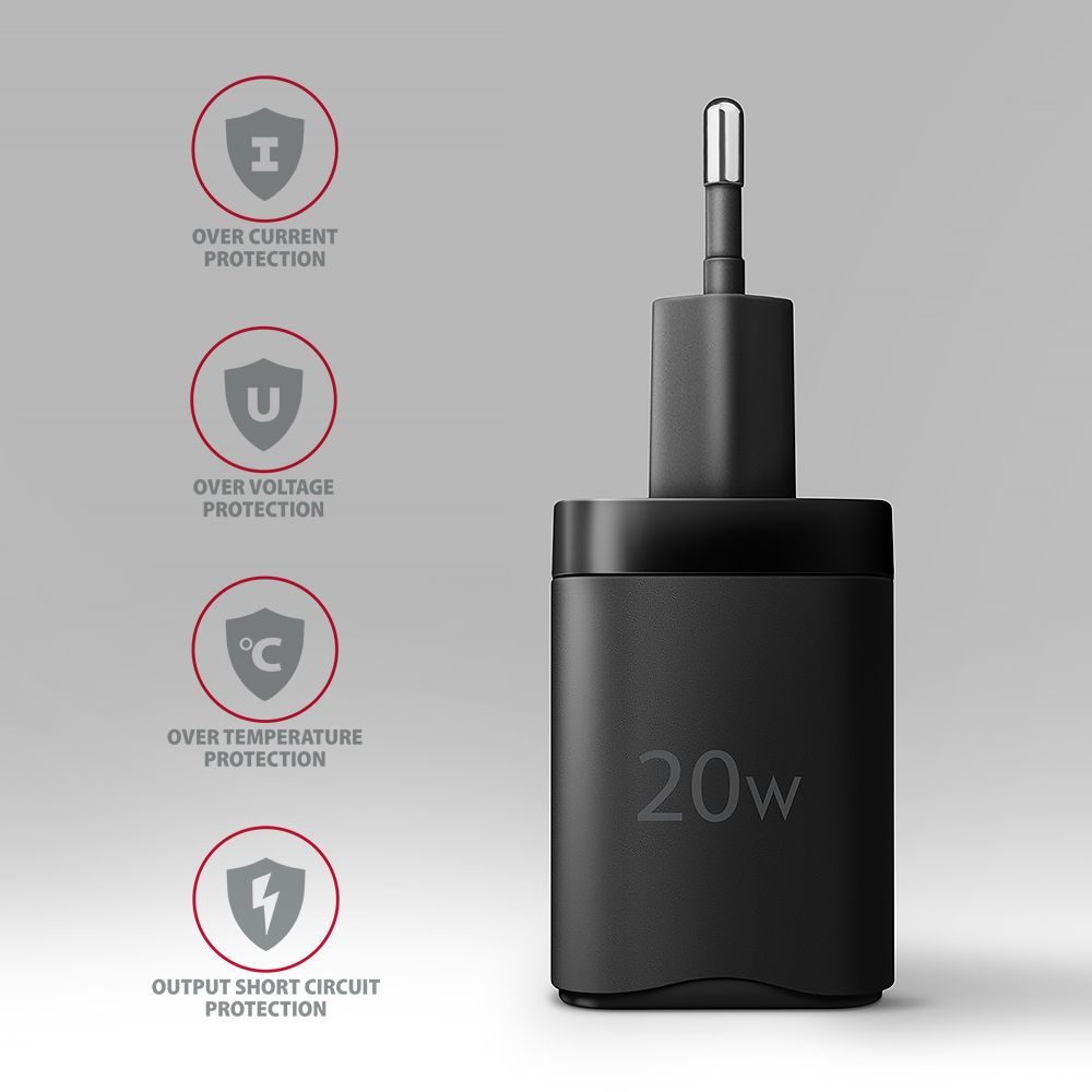 AXAGON ACU-PD20 PD3.0 & QC4+ Wall Charger 20W Black AXAGON ACU-PD20 PD3.0 & QC4+ Wall Charger 20W Black