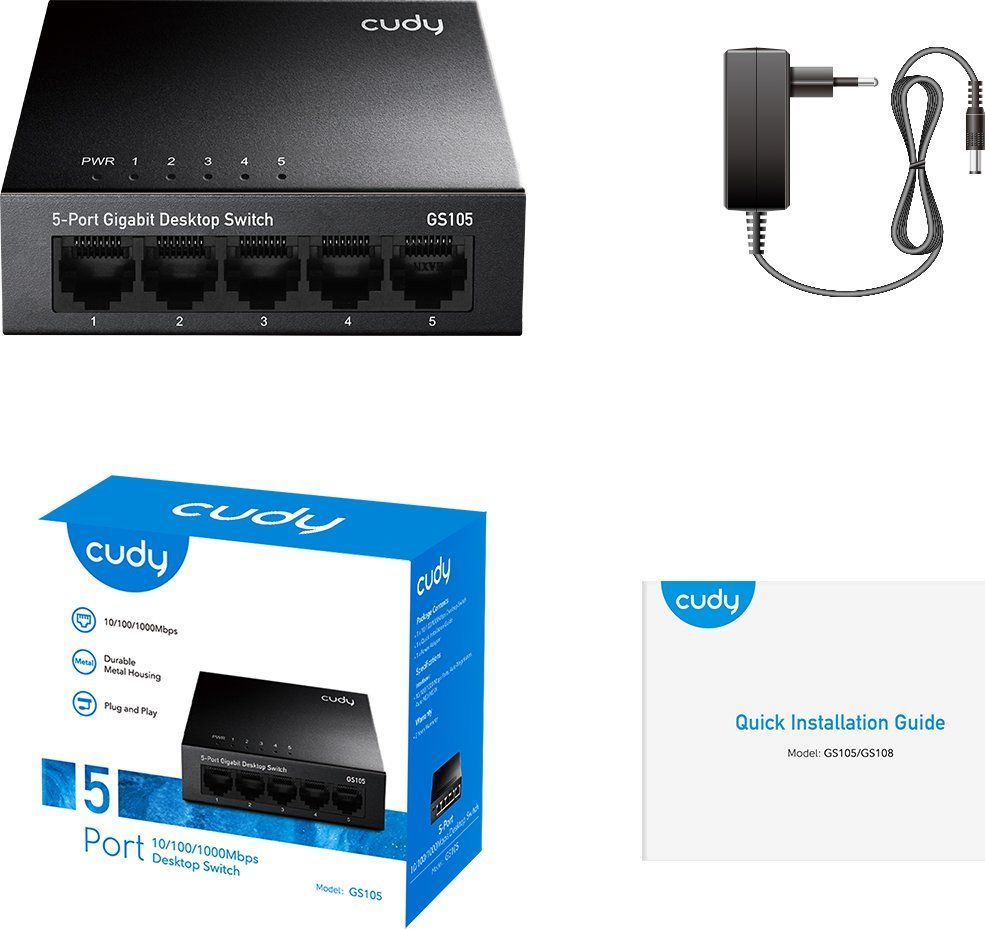 Cudy GS105 5-Port Switch Black Cudy GS105 5-Port Switch Black