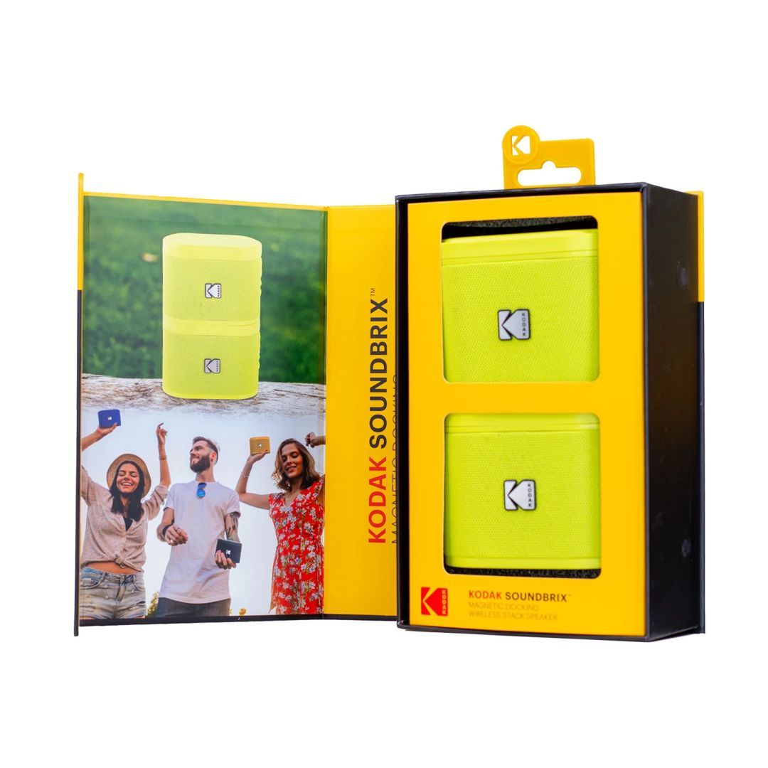 Kodak BRIXYL2 Soundbrix Mini Bluetooth Coloured Portable Two Speakers Yellow Kodak BRIXYL2 Soundbrix Mini Bluetooth Coloured Portable Two Speakers Yellow