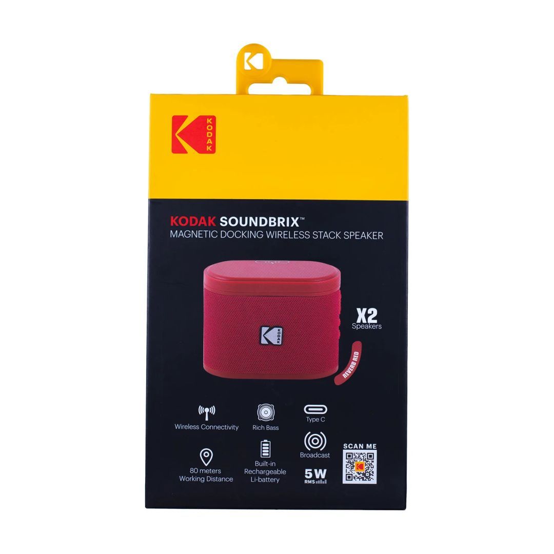 Kodak BRIXRD2 Soundbrix Mini Bluetooth Coloured Portable Two Speakers Red Kodak BRIXRD2 Soundbrix Mini Bluetooth Coloured Portable Two Speakers Red