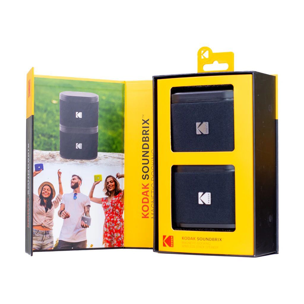 Kodak BRIXBK2 Soundbrix Mini Bluetooth Coloured Portable Two Speakers Black Kodak BRIXBK2 Soundbrix Mini Bluetooth Coloured Portable Two Speakers Black