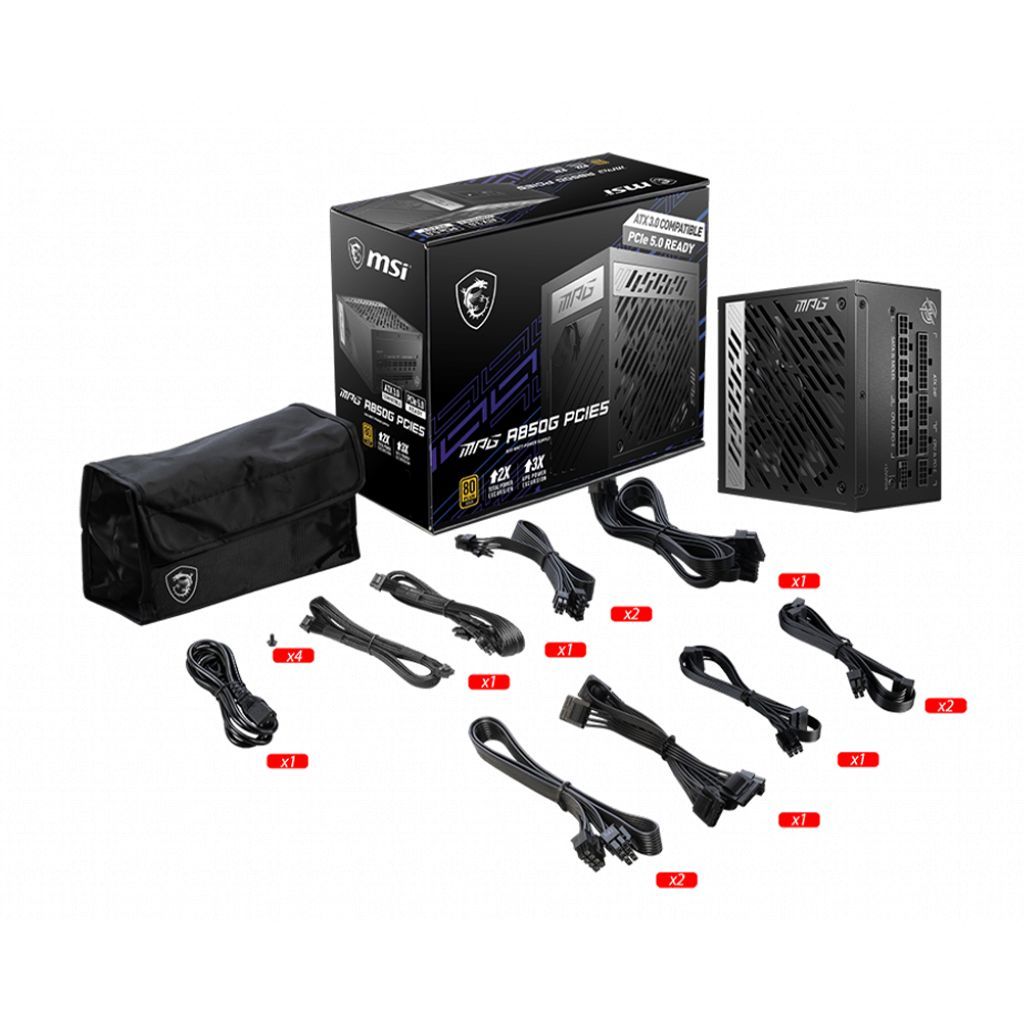 Msi 850W 80+ Gold MPG A850G PCIE5 ATX 3.0 Msi 850W 80+ Gold MPG A850G PCIE5 ATX 3.0