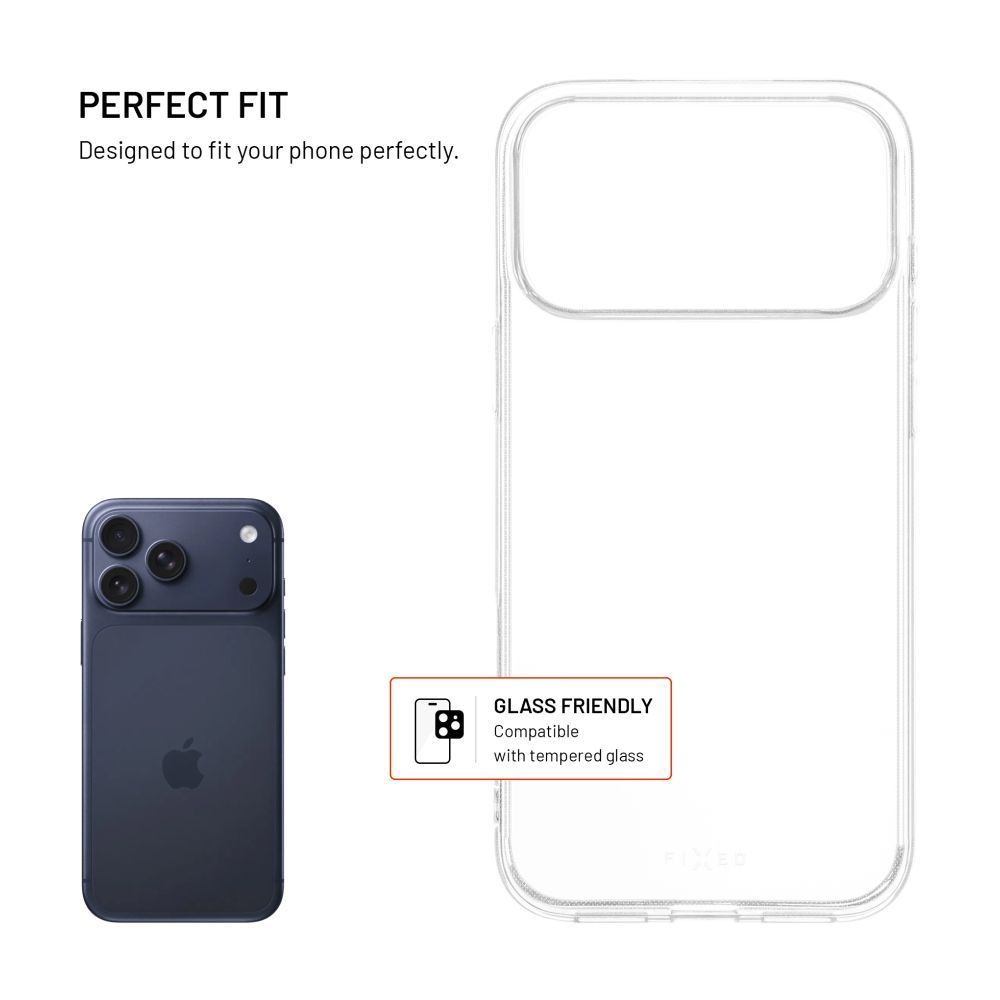 FIXED Vékony TPU AntiUV tok Apple iPhone 17 Pro Max telefonhoz, átlátszó FIXED Vékony TPU AntiUV tok Apple iPhone 17 Pro Max telefonhoz, átlátszó