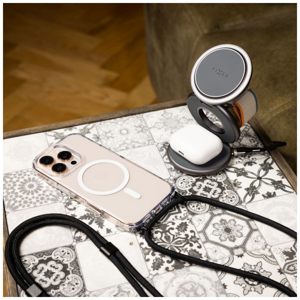 FIXED Nyakbaakasztható MagPure tok Apple iPhone 17 telefonhoz, fekete FIXED Nyakbaakasztható MagPure tok Apple iPhone 17 telefonhoz, fekete