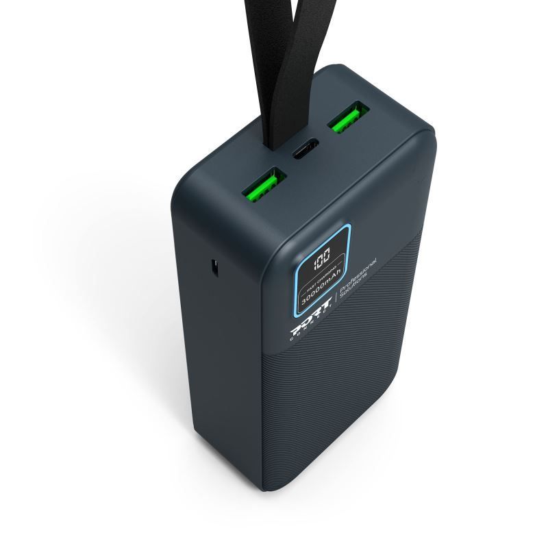 Port Designs 30000mAh Powerbank LCD Display USB-A QC / USB-C / Micro USB Black Port Designs 30000mAh Powerbank LCD Display USB-A QC / USB-C / Micro USB Black