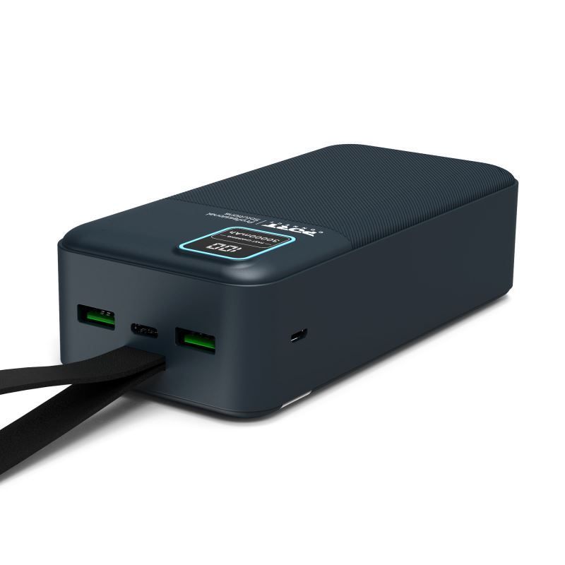 Port Designs 30000mAh Powerbank LCD Display USB-A QC / USB-C / Micro USB Black Port Designs 30000mAh Powerbank LCD Display USB-A QC / USB-C / Micro USB Black