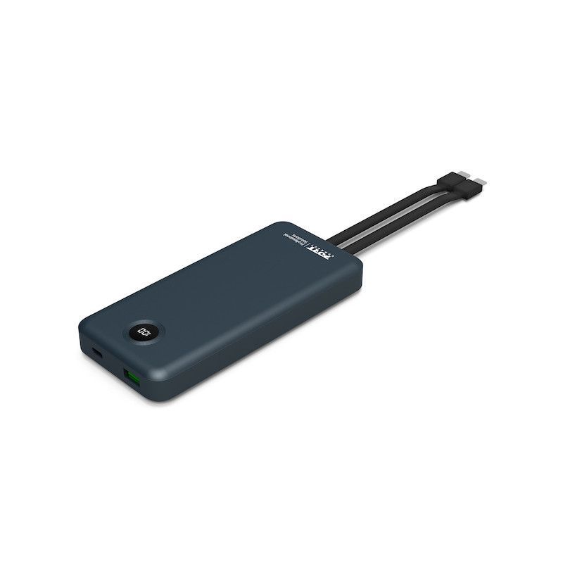 Port Designs 10000mAh Powerbank with Built-in USB-C Cables LCD Display Black Port Designs 10000mAh Powerbank with Built-in USB-C Cables LCD Display Black
