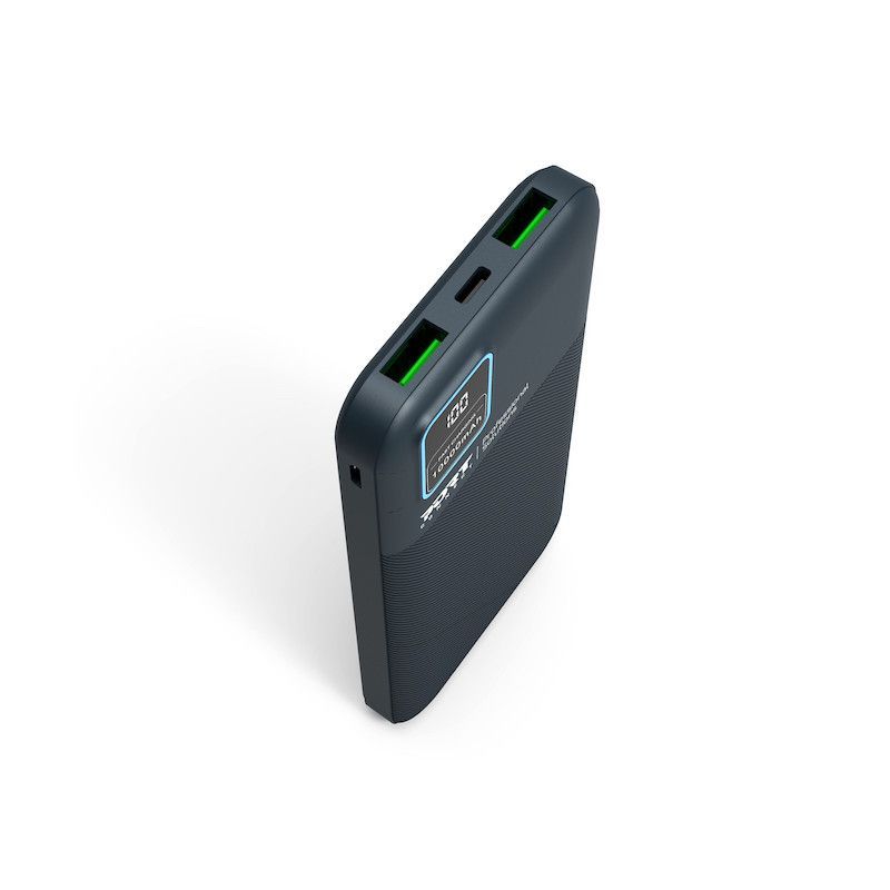 Port Designs 10000mAh Powerbank LCD Display USB-A QC / USB-C / Micro USB Black Port Designs 10000mAh Powerbank LCD Display USB-A QC / USB-C / Micro USB Black
