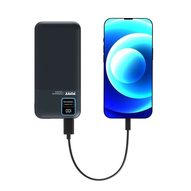 Port Designs 10000mAh Powerbank LCD Display USB-A QC / USB-C / Micro USB Black Port Designs 10000mAh Powerbank LCD Display USB-A QC / USB-C / Micro USB Black