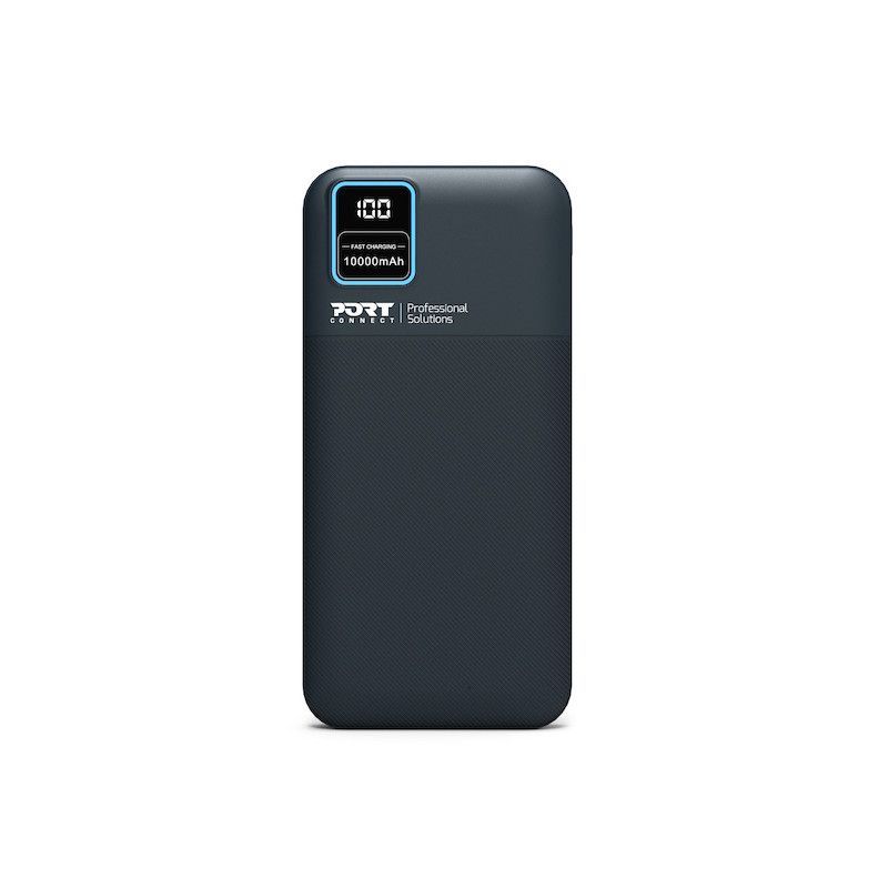 Port Designs 10000mAh Powerbank LCD Display USB-A QC / USB-C / Micro USB Black Port Designs 10000mAh Powerbank LCD Display USB-A QC / USB-C / Micro USB Black