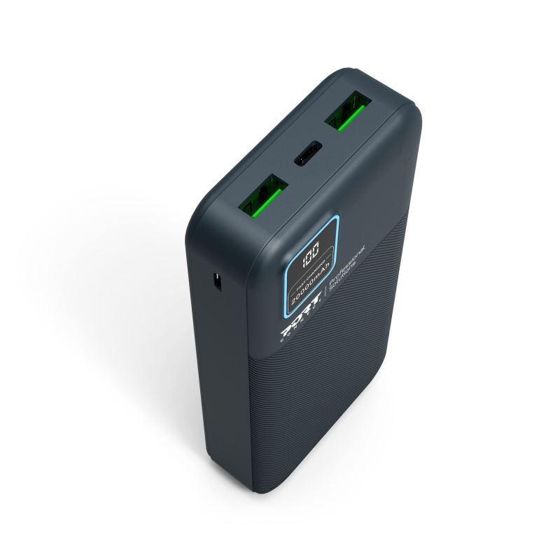 Port Designs 20000mAh Powerbank LCD Display USB-A QC / USB-C / Micro USB Black Port Designs 20000mAh Powerbank LCD Display USB-A QC / USB-C / Micro USB Black