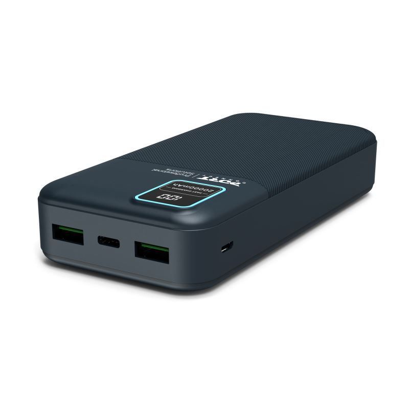 Port Designs 20000mAh Powerbank LCD Display USB-A QC / USB-C / Micro USB Black Port Designs 20000mAh Powerbank LCD Display USB-A QC / USB-C / Micro USB Black