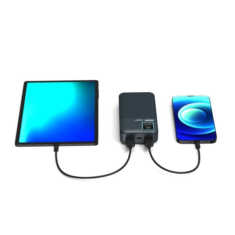 Port Designs 20000mAh Powerbank LCD Display USB-A QC / USB-C / Micro USB Black Port Designs 20000mAh Powerbank LCD Display USB-A QC / USB-C / Micro USB Black