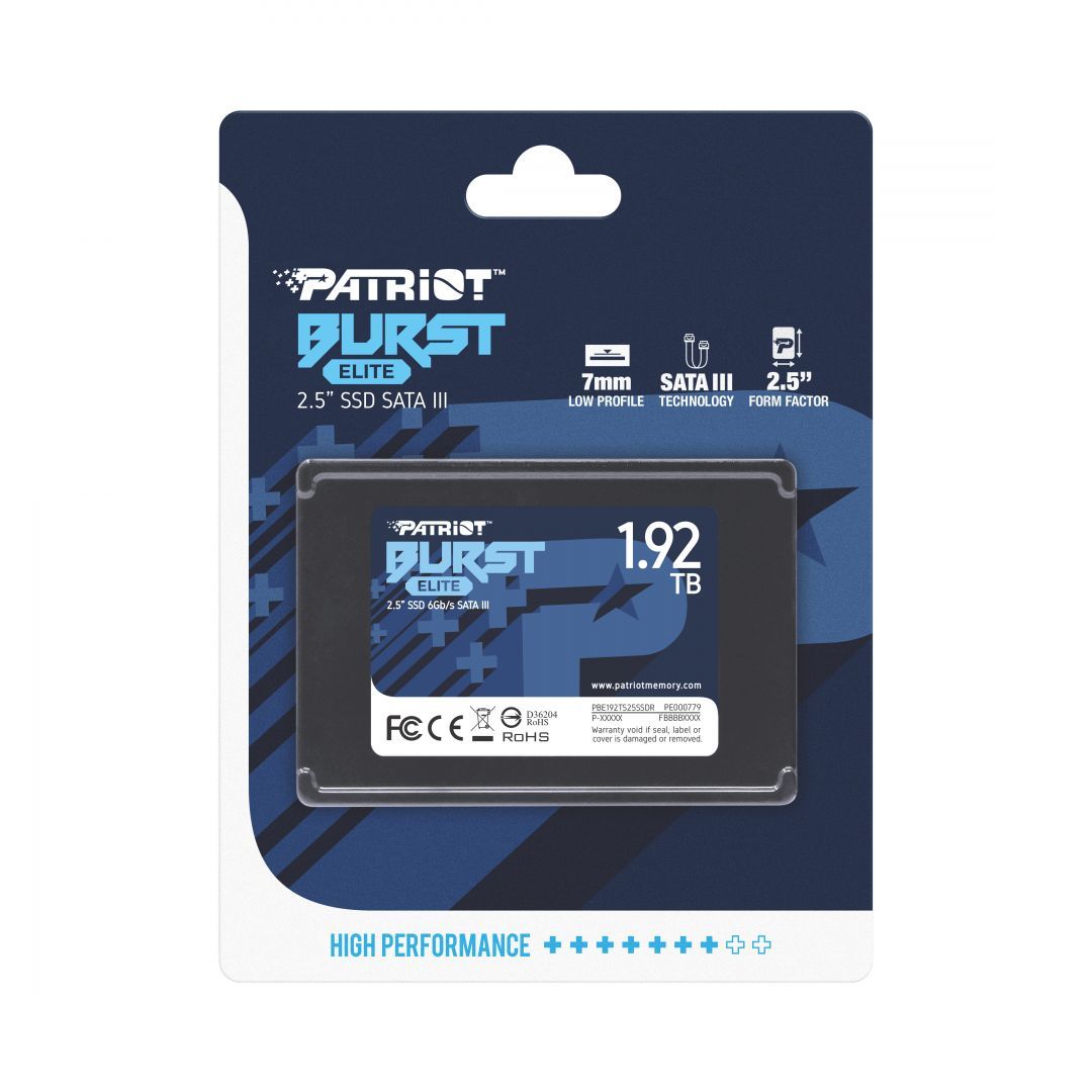Patriot 1,92TB 2,5" SATA3 Burst Elite Patriot 1,92TB 2,5" SATA3 Burst Elite