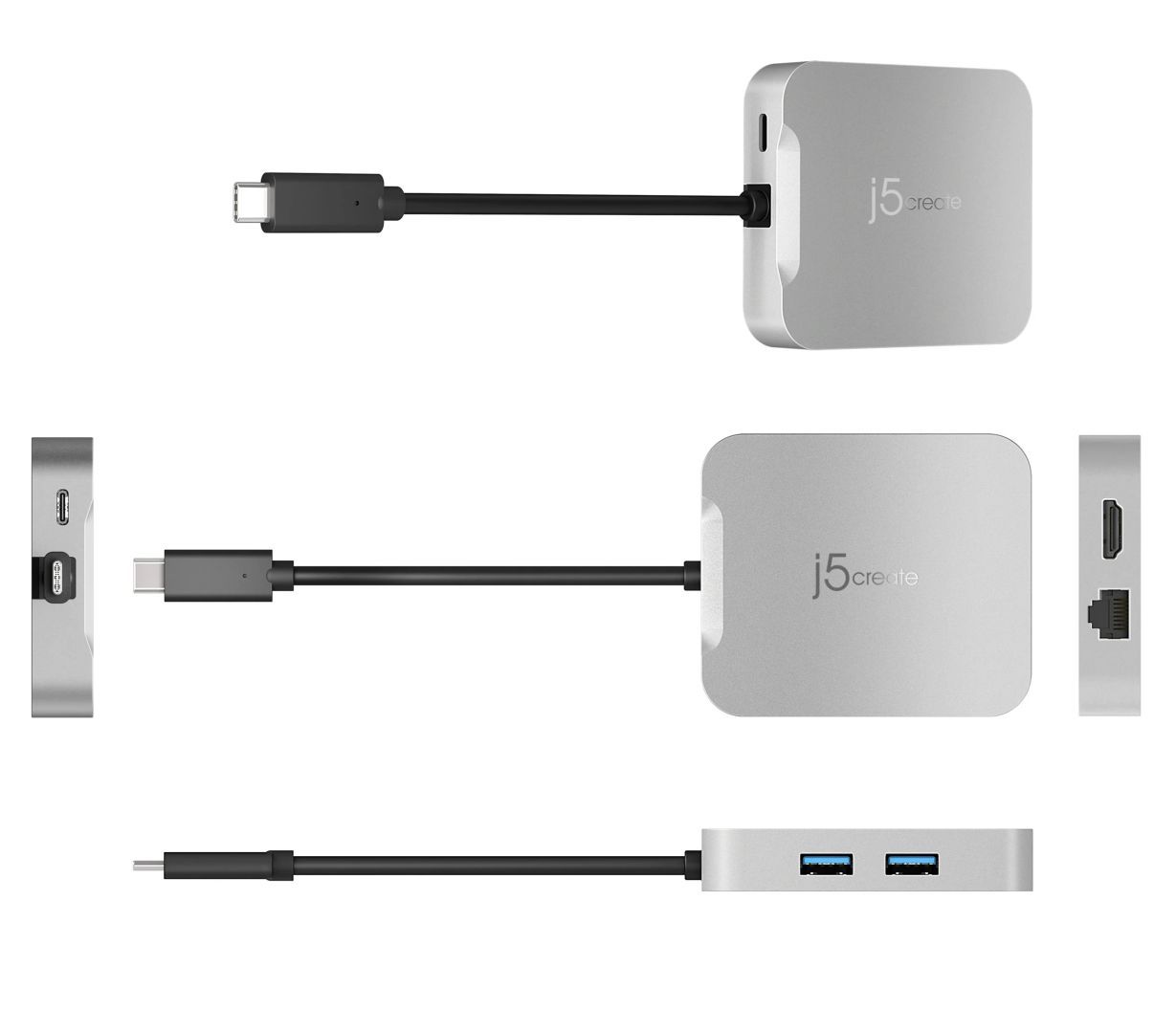 j5create JCD391 4K60 Elite USB-C PD Multi-Port Adapter Silver j5create JCD391 4K60 Elite USB-C PD Multi-Port Adapter Silver