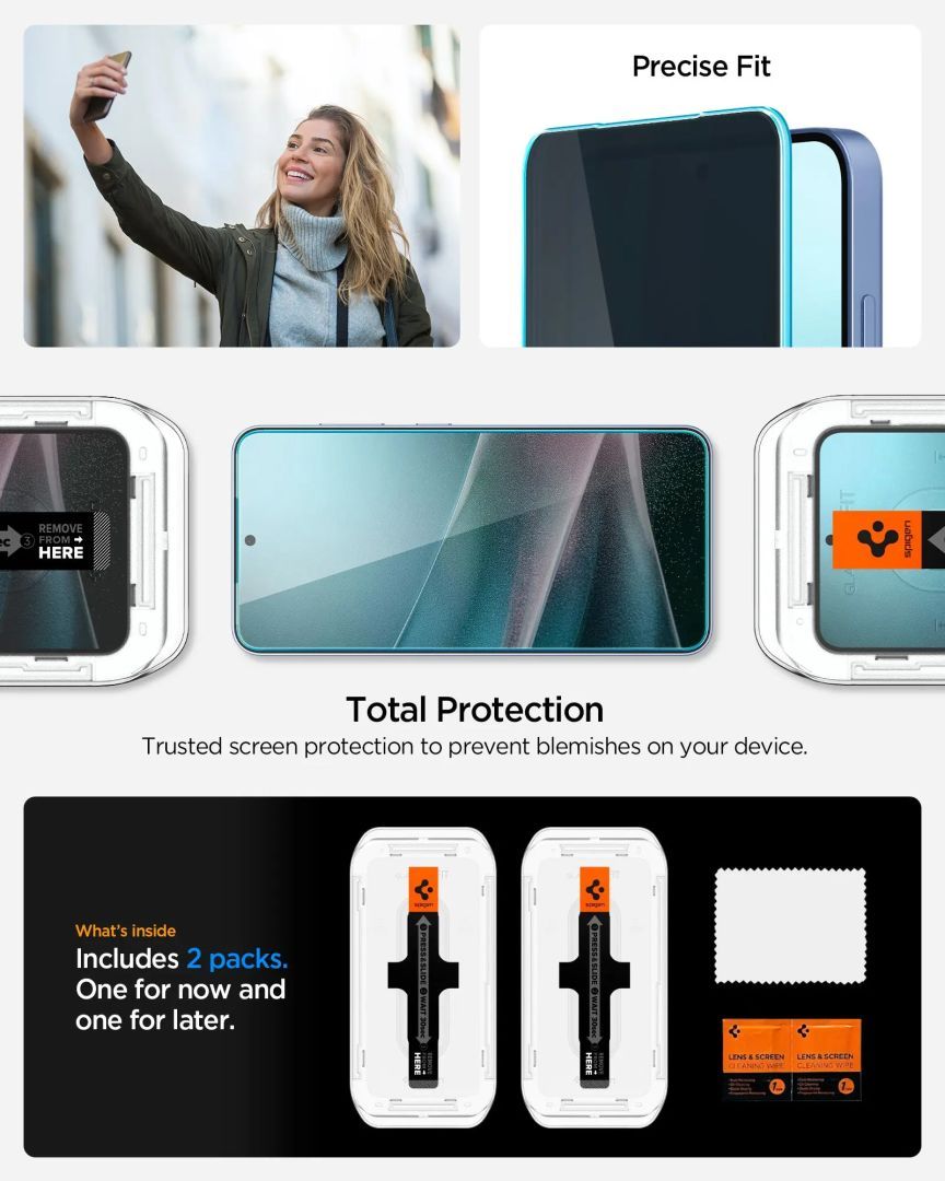 Spigen Glass tR EZ Fit HD (Privacy) Samsung Galaxy S25/S24 2 Pack Spigen Glass tR EZ Fit HD (Privacy) Samsung Galaxy S25/S24 2 Pack