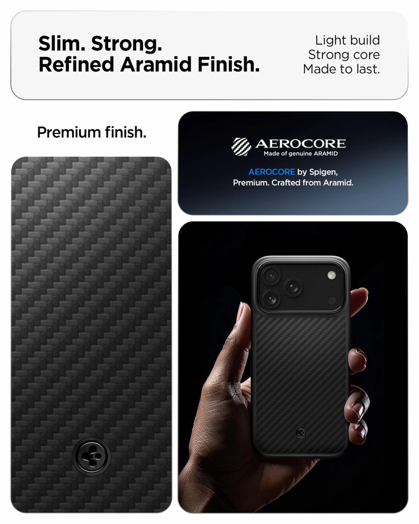 Spigen Enzo Aramid T case for iPhone 17 Pro Black