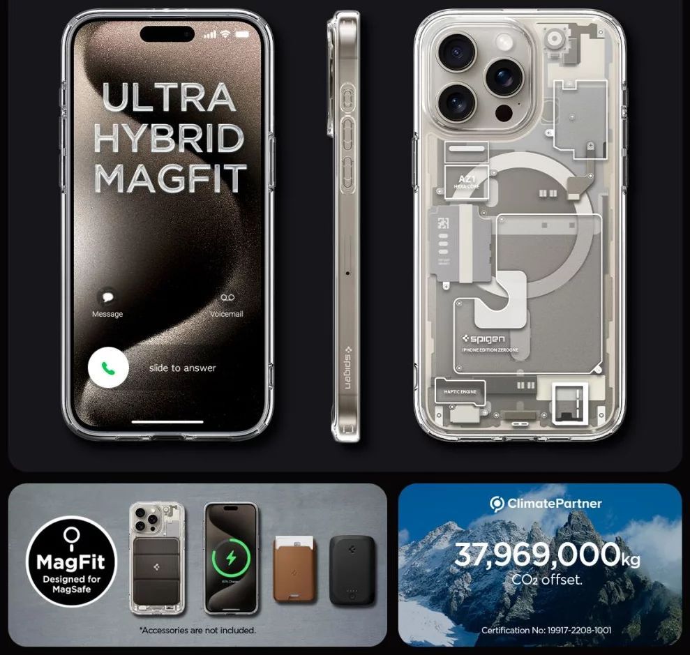 Spigen Ultra Hybrid MagSafe zero one for iPhone 15 Pro Natural Titanium Spigen Ultra Hybrid MagSafe zero one for iPhone 15 Pro Natural Titanium