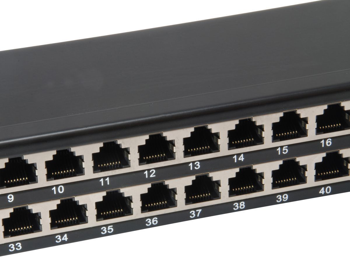 EQuip 48-Port Cat.6 Shielded Patch Panel Black EQuip 48-Port Cat.6 Shielded Patch Panel Black