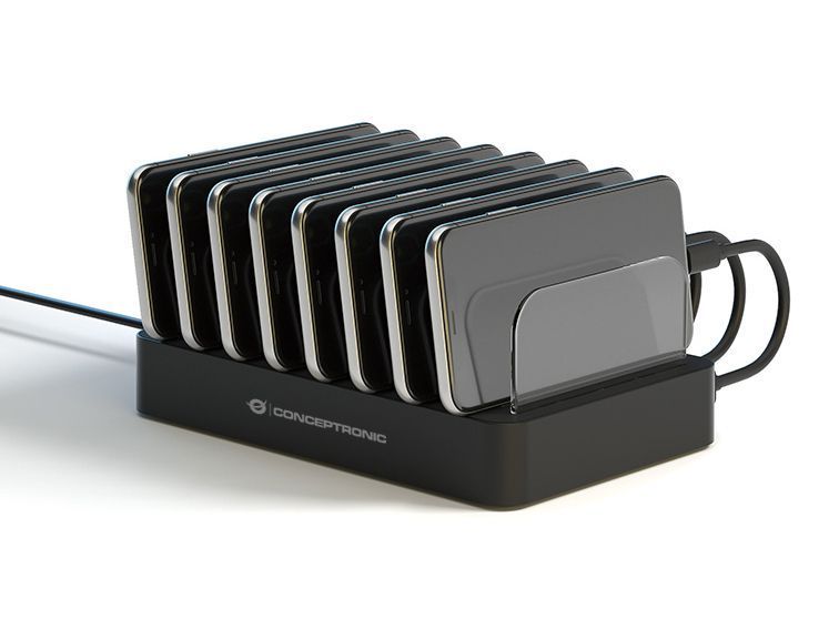 Conceptronic OZUL02B 75W 8-Port USB PD Charging Station