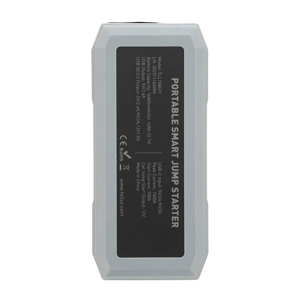 Tellur Portable Car Jump Starter 16800mAh Powerbank Black Tellur Portable Car Jump Starter 16800mAh Powerbank Black