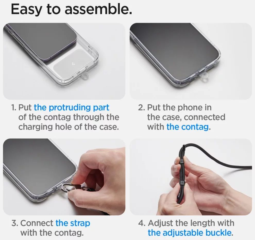 Spigen Crossbody Strap + Wrist Strap + ConTag Spigen Crossbody Strap + Wrist Strap + ConTag