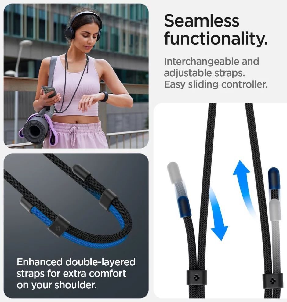 Spigen Crossbody Strap + Wrist Strap + ConTag Spigen Crossbody Strap + Wrist Strap + ConTag