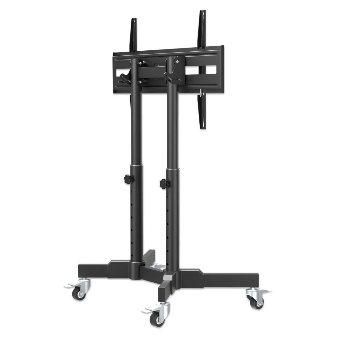 Manhattan Compact Height-Adjustable TV Cart 23"-70" Black