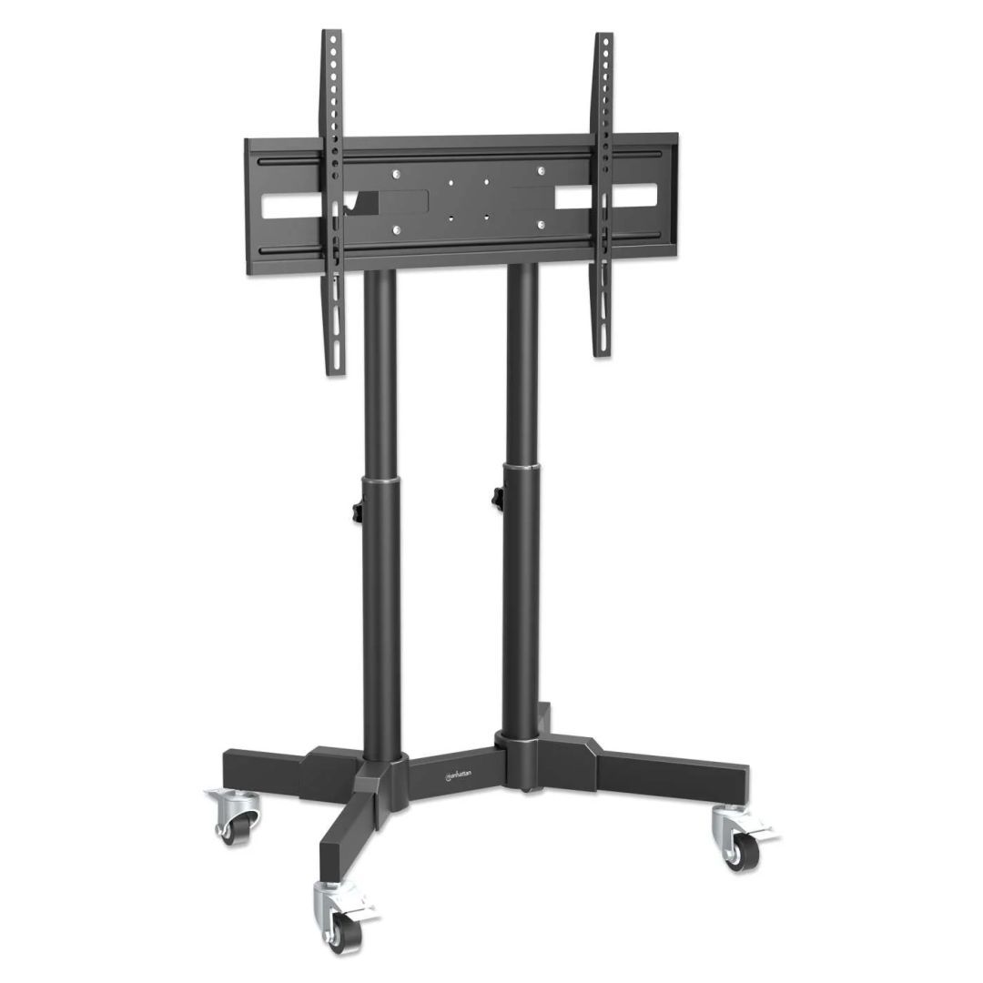 Manhattan Compact Height-Adjustable TV Cart 23"-70" Black
