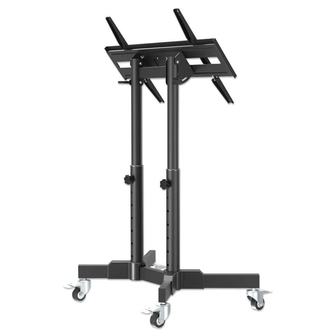 Manhattan Compact Height-Adjustable TV Cart 23"-70" Black