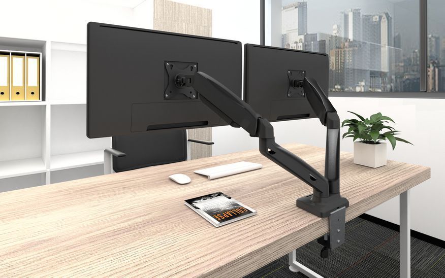 EQuip 650121 17"-32" Interactive Dual Monitor Desk Mount Bracket