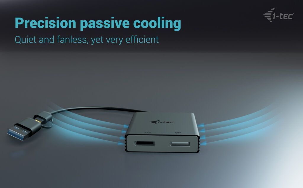 I-TEC USB-A/USB-C Dual 4K/60 Hz DisplayPort Video Adapter