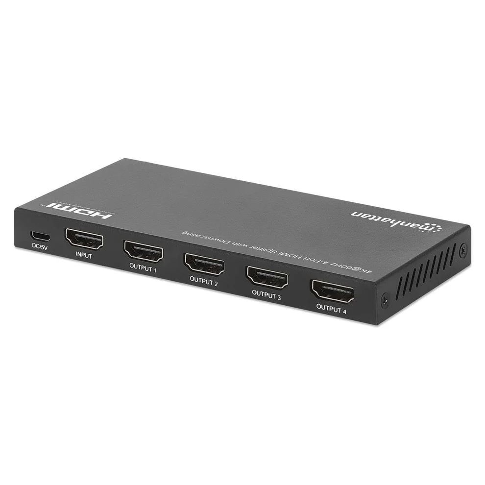 Manhattan 4K 60Hz 4-Port HDMI Splitter with Downscaling