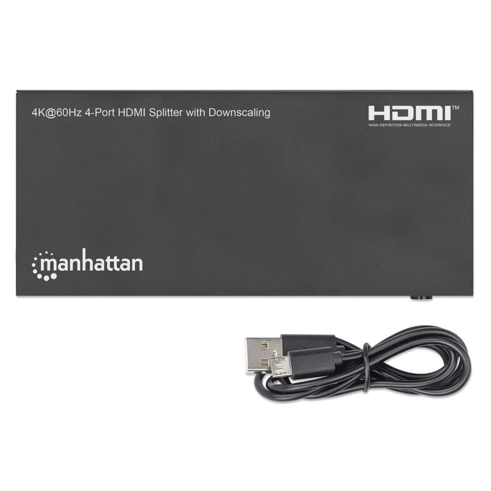 Manhattan 4K 60Hz 4-Port HDMI Splitter with Downscaling