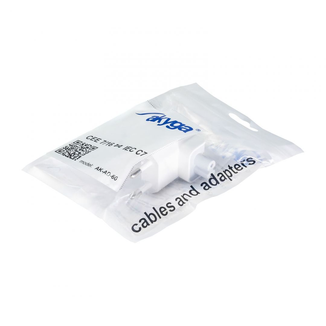 Akyga AK-AD-60 EU CEE 7/16-C7 Adapter White Akyga AK-AD-60 EU CEE 7/16-C7 Adapter White