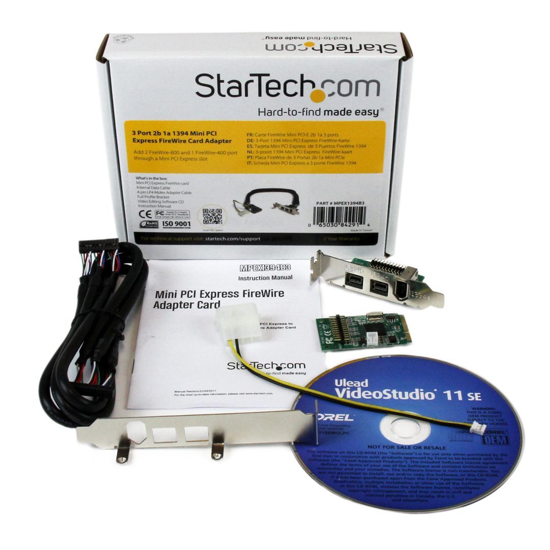 Startech 3 Port 2b 1a 1394 Mini PCI Express FireWire Card Adapter