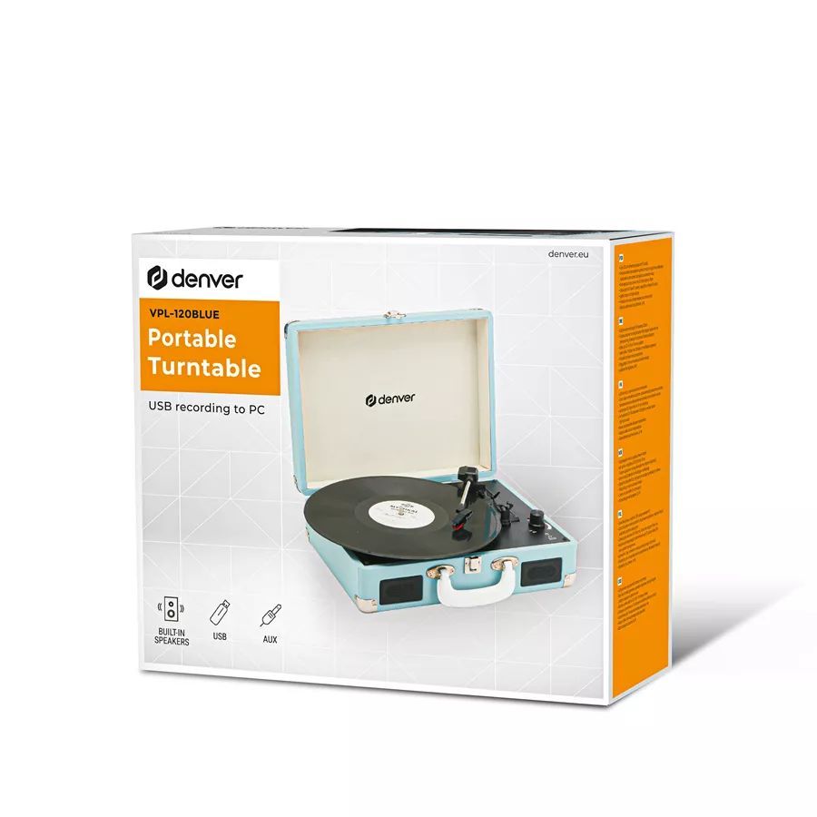 Denver VPL-120 USB Turntable Blue