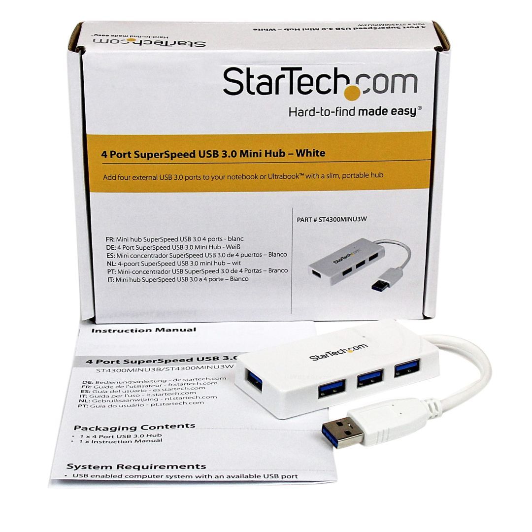 Startech 4-portos USB3.0 HUB White Startech 4-portos USB3.0 HUB White