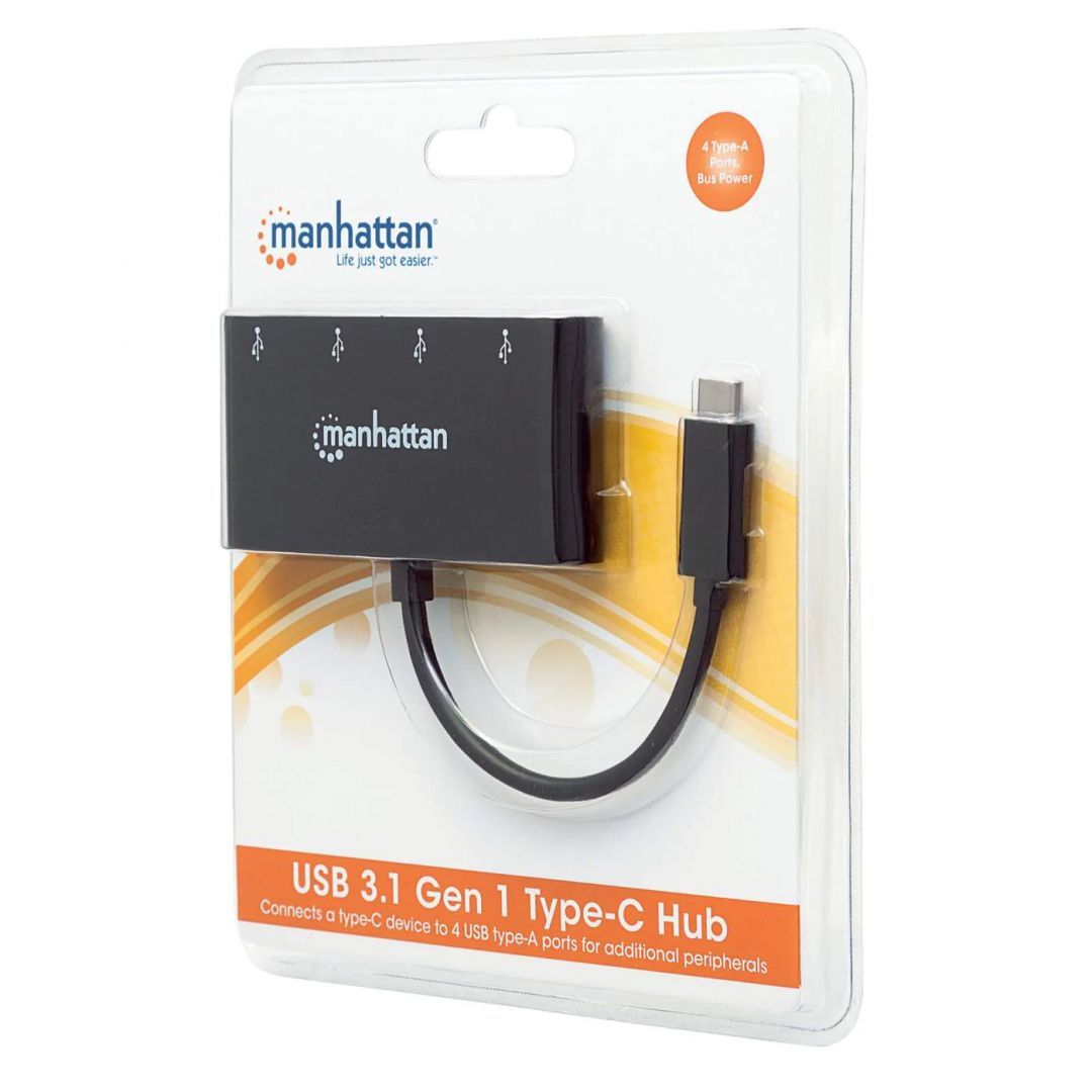 Manhattan 4-Port USB 3.2 Gen 1 Hub Black Manhattan 4-Port USB 3.2 Gen 1 Hub Black