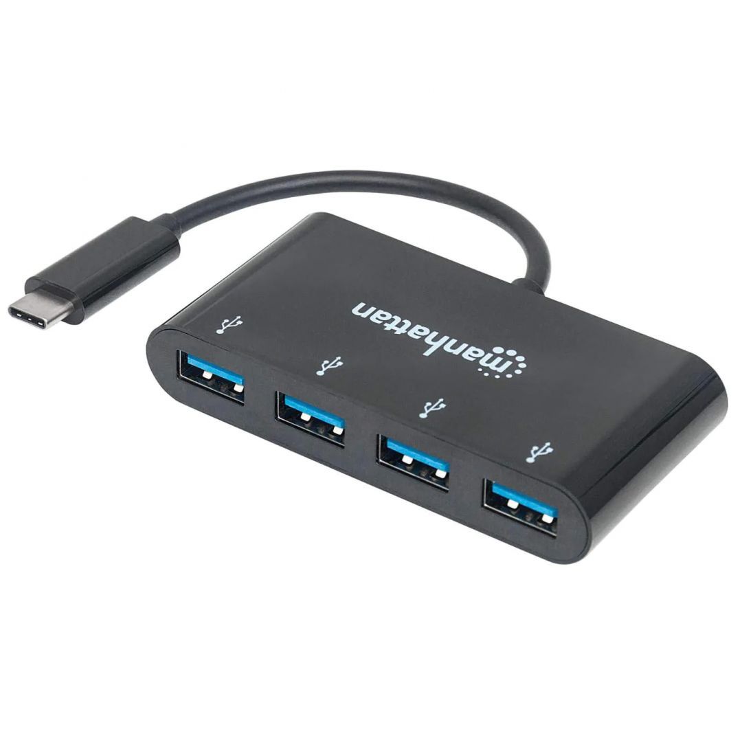 Manhattan 4-Port USB 3.2 Gen 1 Hub Black Manhattan 4-Port USB 3.2 Gen 1 Hub Black